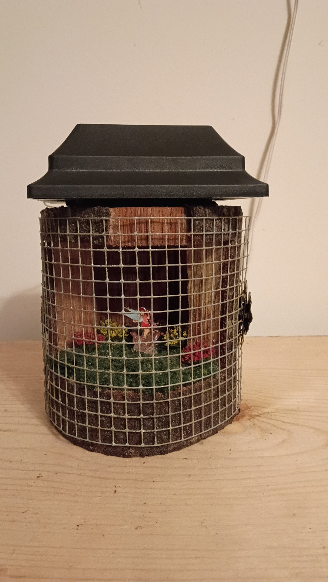 Guardian Fairy Lamp closed with wire mesh door