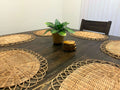 Live edge coasters styled on a dining table