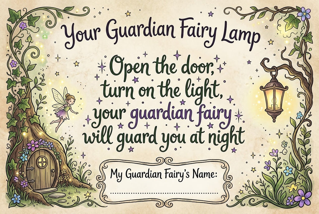 Guardian Fairy Lamp story card — your guardian fairy will guard you at night